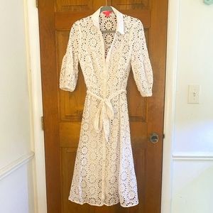 Lily Pulitzer Amrita Eyelet Midi Dress, Size 12